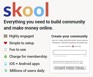 Start your own Skool community - Advertisement